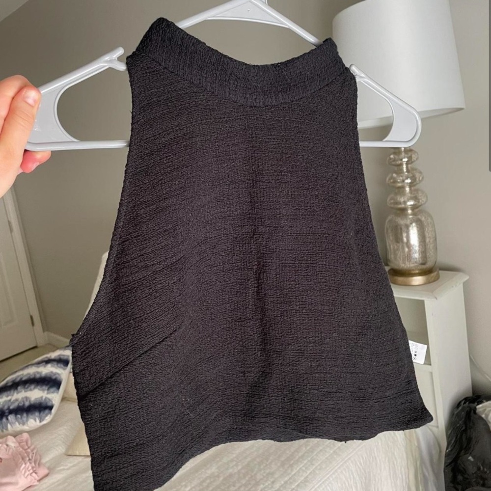 Zara black halter crop top